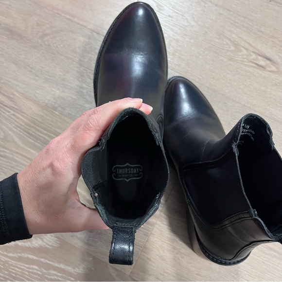 Thursday Boot Co Knockout High Heeled Chelsea Boots Black Leather 7.5 - Picture 9 of 12